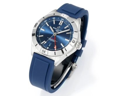 Breitling Mechanical Etc.2836 GMT Dual-time Movement 40MM Red Second Hand Blue Watch